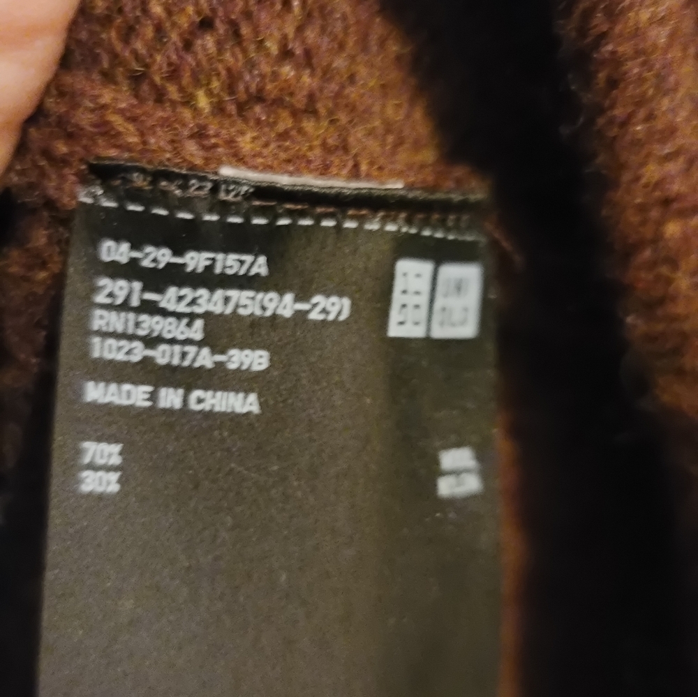 Uniqlo 70% Wool Midi Sweater Dress- Brown-Size Medium - Picture 11 of 15